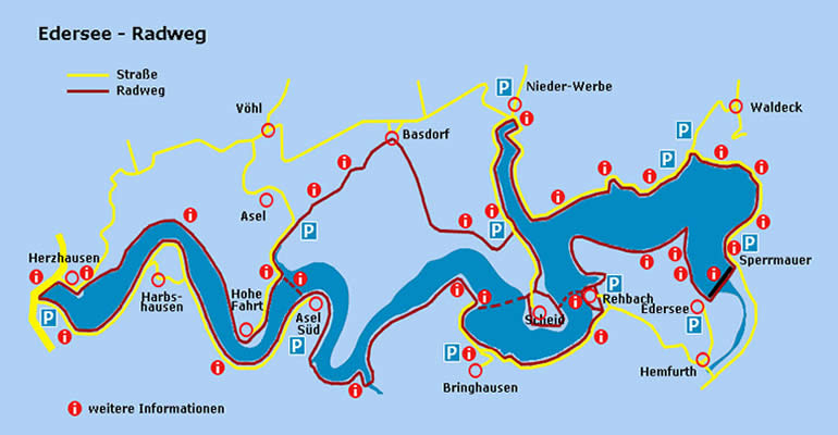 Cycling at the Edersee